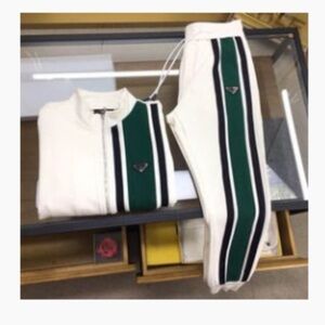 White and Green Track Suit with Logo